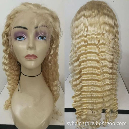 Russian Blonde 613 Colour Deep Wave 100% Virgin Hair Weave with Frontal Closure, Raw 613 Human Hair Deep Wave Bundles